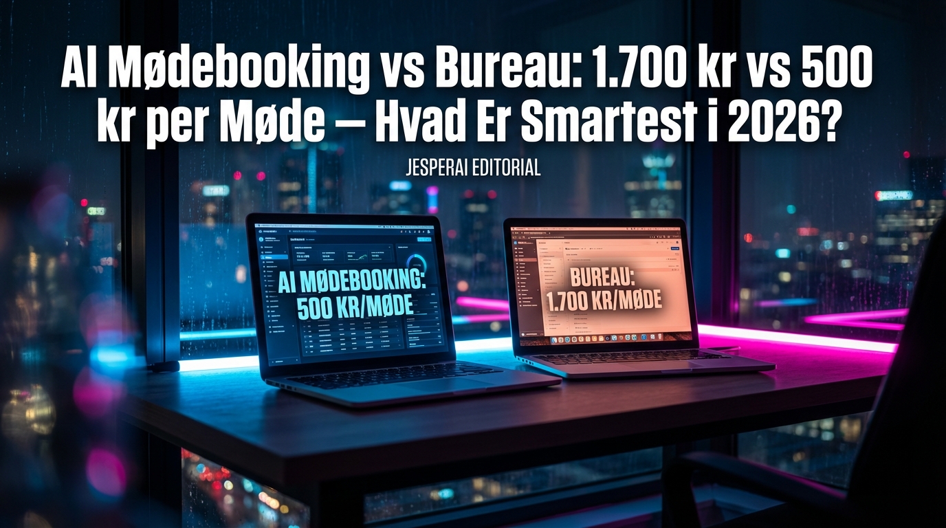 AI Mødebooking vs Bureau: 1.700 kr vs 500 kr per Møde — Hvad Er Smartest i 2026?