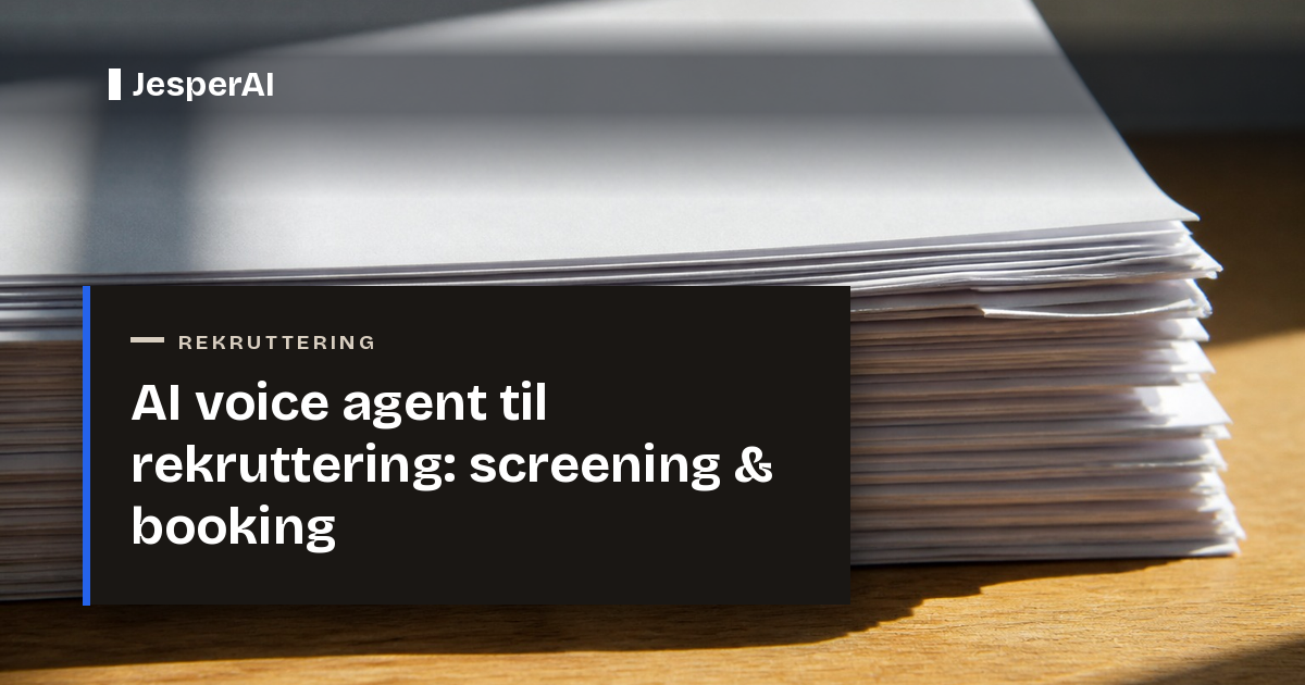 AI voice agent til rekruttering: screening & booking
