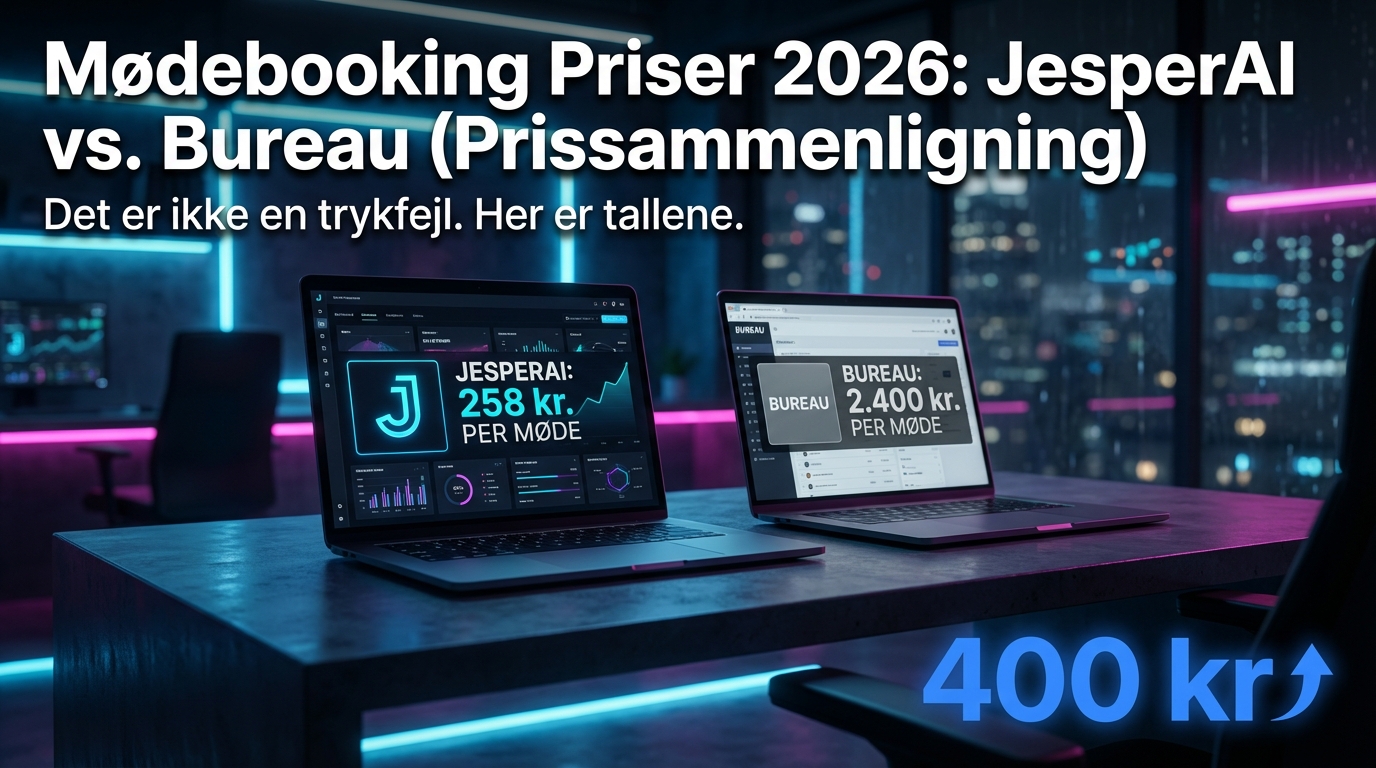 Mødebooking Priser 2026: JesperAI vs. Bureau (Prissammenligning)