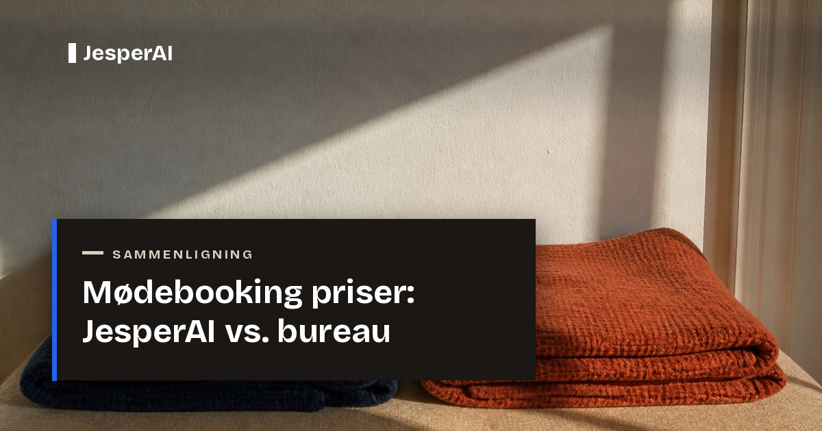 Mødebooking priser 2026: JesperAI vs. bureau